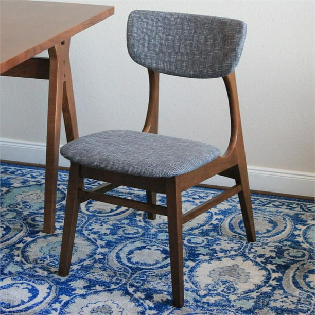 Pemberly Row Ryan Gray Fabric Dining Chair Set Of 2 Walmart Com Walmart Com