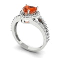 thumbnail image 2 of 1.49 ct Heart Cut Simulated Red Diamond Halo Engagement Ring for Women in 18K White Gold, 2 of 5