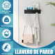 thumbnail image 4 of Portallaves De Pared Perchero Organizador Repisa Decoración Xtellar negro, 4 of 4