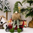 thumbnail image 6 of Long Legged Santa Gnome Doll with Rudolph, 17" Brown Faceless Christmas Decor with Bearded Hat, Holiday Gift Green, 6 of 6