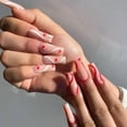 thumbnail image 1 of YoYoee - Pegatinas largas para uñas postizas - Uñas prensadas de ataúd, uñas acrílicas postizas, palos de uñas diarios para mujeres y niñas, 24 unidades Ormromra HMYH768, 1 of 5