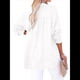 thumbnail image 3 of Blusas Casuales de Larga con Cuello en V y Botones para Mujer, Blusas Lisas de Gran Tamaño. XL, 3 of 7