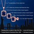 thumbnail image 2 of 18K Rose Gold Plated Silver Blue Created Sapphire Pendant and Earrings Jewelry Set for Women | 6.46 Cttw | Emerald Cut 9X7MM and 8X6MM | Gemstone September Birthstone | with 18 inch Silver Chain, 2 of 4