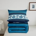 thumbnail image 5 of Erosebridal Blue Aztec Bedding Sets King with Comforter,Bohemian Theme Bedding King Comforter Set,Boho Tribal Down Comforter,Microfiber Hippie Room Decoration,Reversible,3-Piece, 5 of 8