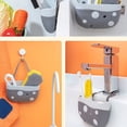 thumbnail image 4 of Soporte para esponja de fregadero de cocina Escurridor portátil Estante de drenaje colgante para cocina Herramientas de almacenamiento Organizador de cocina Naranja, 4 of 5
