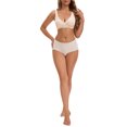 thumbnail image 2 of INSPIRE CHIC Women's Lace Polka Dots Crossover Wirefree Sleep Breastfeeding Soft Cup Maternity Nursing Bras XL Beige, 2 of 4