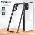 thumbnail image 3 of for Samsung A51 4G Luxury case, Hybrid Soft Silicone Bumper & Crystal Clear Hard PC Back,3 in 1 Military Drop Protection Transparent, Camera Lens Protection Case for Samsung Galaxy A51 4G, Black, 3 of 7
