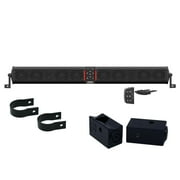 Wet Sounds STEALTH-XT-12-B STEALTH XT 12 Speaker All-In-One Amplified Bluetooth Soundbar With Remote – Black with Slider Brackets and 1.75" Round Clamps