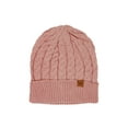 thumbnail image 6 of Wrapables® Winter Warm Cable Knit Infinity Scarf and Beanie Set, Pink, 6 of 8