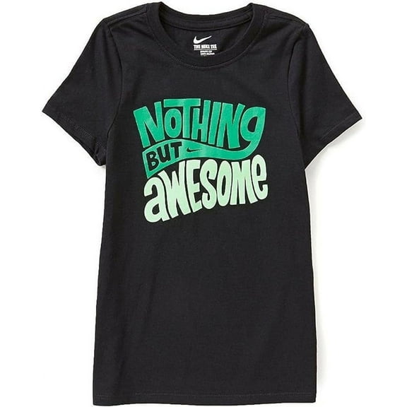 Nike Girls' Nothing But Awesome Short-Sleeve T-Shirt Small Black