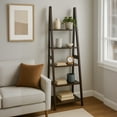 thumbnail image 4 of PJ Wood 5 Tier Wooden Ladder Shelf Organizer Bookcase Display Stand, Home Office, Espresso, 4 of 10