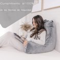 thumbnail image 4 of Almohada de lectura grande, almohada con funda de terciopelo para adultos, adolescentes y niños; soporte lumbar, siéntese en la cama para eliminar el reflujo, resistente a las manchas, funda removible, 4 of 6