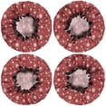 thumbnail image 2 of Shower Caps,Red Christmas Snowflake Pattern Waterproof Shower Cap for Women 4 Pieces,Double Reusable Hair Cover for Shower PEVA Elastic Stretch Hem, 2 of 7