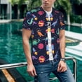 thumbnail image 6 of Lsque Space Dinosaur Pattern Mens Polo Golf Shirts Funny Graphics Shorts Sleeve Button Shirts Baseball T-shirt-XX-Large, 6 of 7