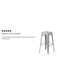 thumbnail image 2 of 4 Pk. Commercial Grade 30" High Backless Silver Metal Indoor-Outdoor Barstool with Square Seat, 2 of 9
