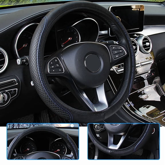 Car Steering Wheel Cover Leather Good Grip For 15"/37-38Cm Car Accessories