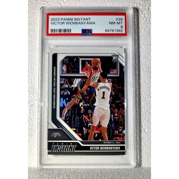 Victor Wembanyama 2023-24 Panini #26 NBA Rookie Card Spurs 1 of 10018 PSA 8 NM-M