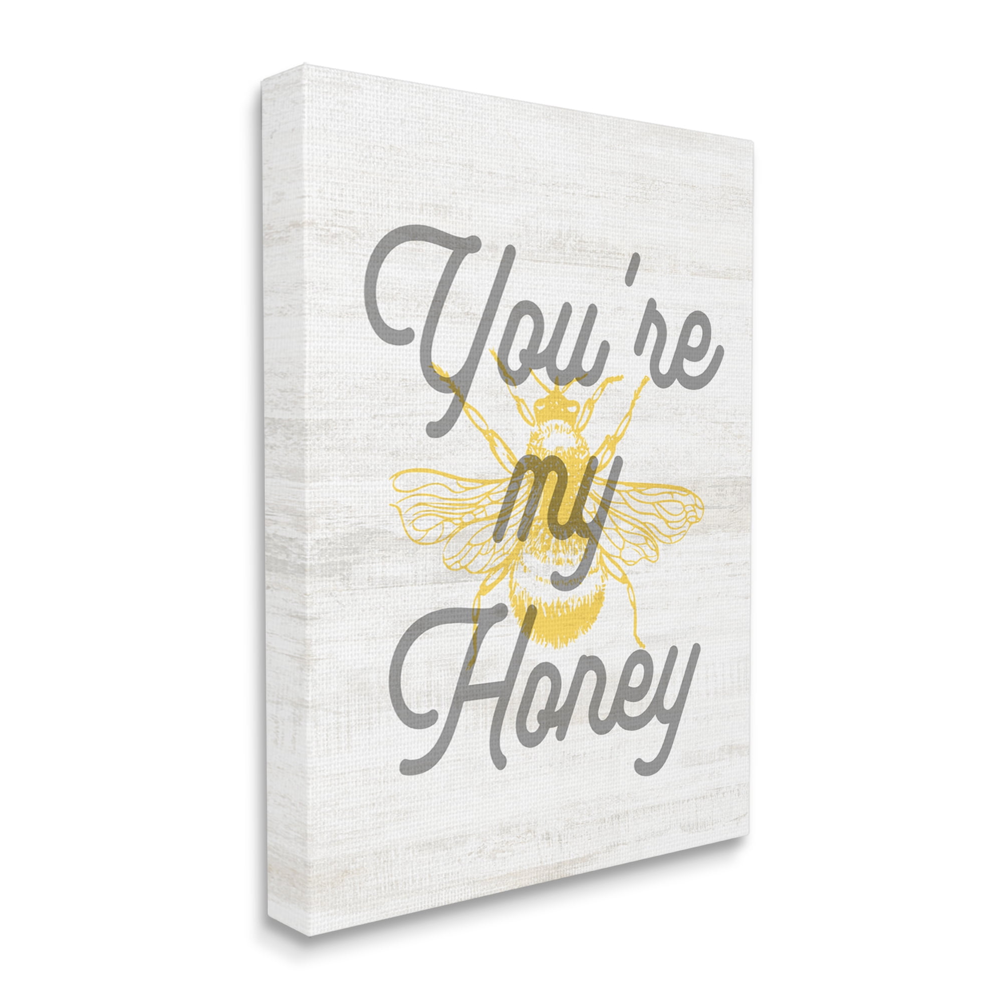 Stupell Industries You're My Honey Bee Phrase Animals & Insects Painting Gallery Wrapped Canvas Print Wall Art, 24 x 30