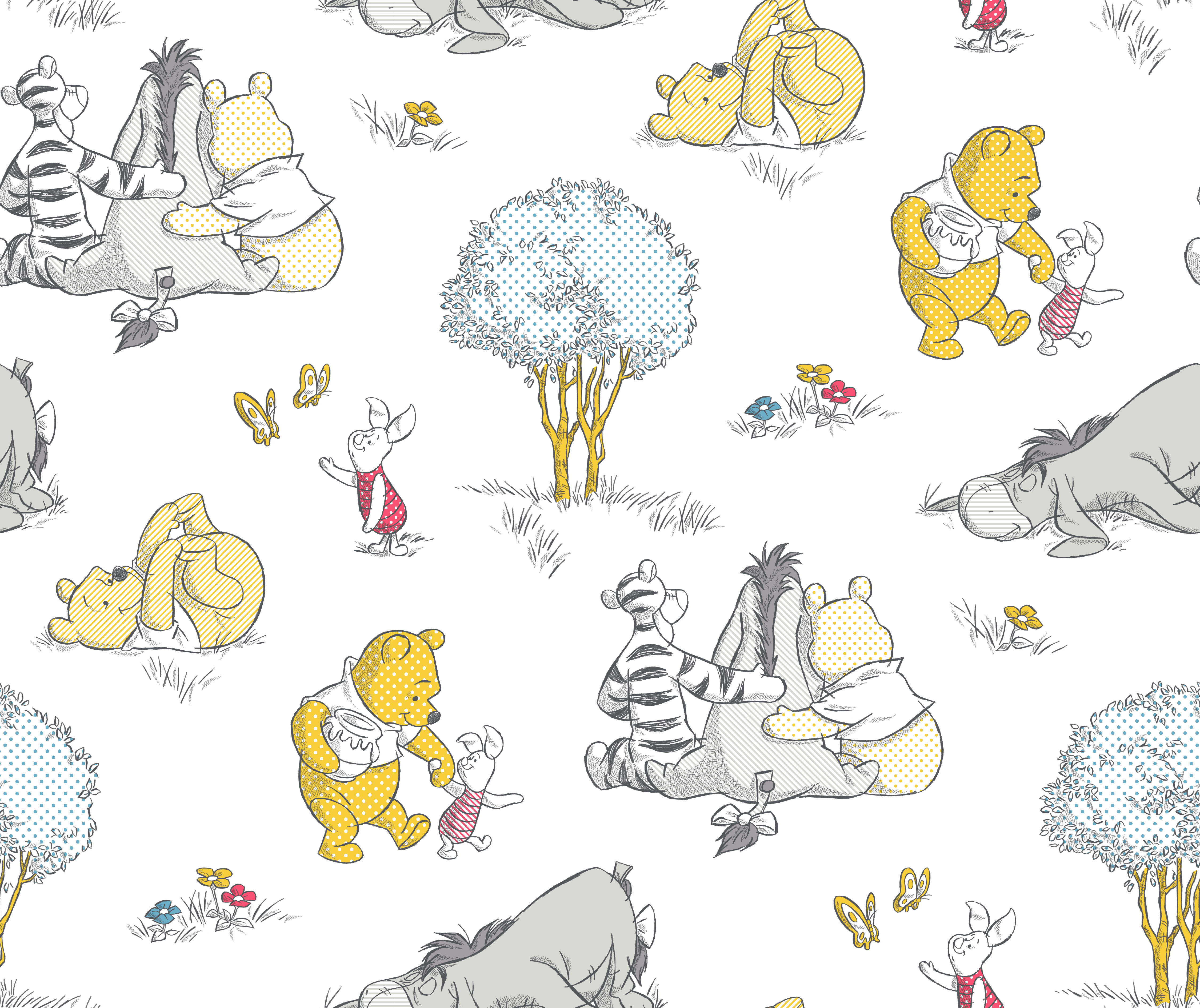 (2 pack) (2 pack) Springs Creative Disney Winnie the Pooh Together-ish 1 Yard Precut Cotton Fabric