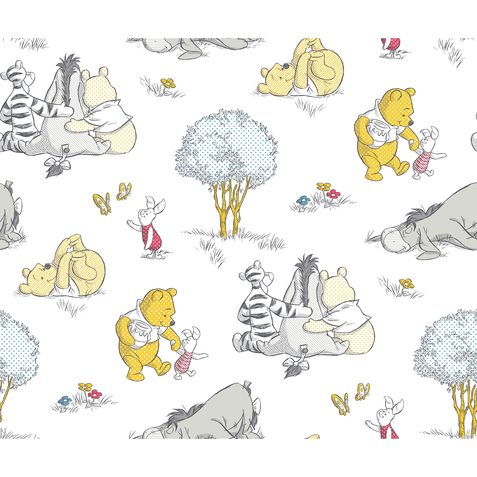 Springs Creative Disney Winnie the Pooh Together-ish 1 Yard Precut Cotton Fabric