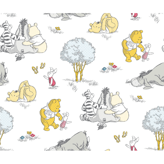Springs Creative Disney Winnie the Pooh Together-ish 1 Yard Precut Cotton Fabric