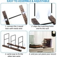 thumbnail image 4 of czcpp-Vinyl Record Holder 60 to 80 LPS Solid Wood Vinyl Record Storage Holder Now Playing Vinyl Record Stand Retro Audio Record Collection Holder with 3 Stainless-Steel Racks for Home Office Decor, 4 of 4