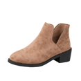 thumbnail image 2 of Mfakffe Ankle Boots for Women Chelsea Square Toe Chunky Low Heel Booties Comfortable Slip on Short Boots, 2 of 5