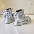 thumbnail image 5 of Toddler Booties Girls Short Boots Princess Boots Dance Show Leather Shoes Ankle Boots For Girls Silver 11.5 Y-12 Y, 5 of 6