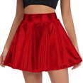 thumbnail image 3 of Bovxnpu Plus Size Skirts For Women, Women's Pleated Skater Skirt Basic Casual High Waisted Ruffles Flared Mini Skirts, Fashion Women's High Elastic Waist Mini Skirts XL, 3 of 6