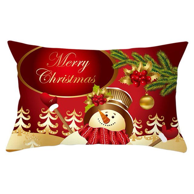 Christmas Throw Pillow Case Cushion Cover Tree Snowflake Sofa Bed Pillowcase,12x20inch