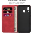 thumbnail image 4 of Galaxy A30 A20 Wallet Case,Premium PU Leather Flip Folio Case with Card Slot,Case Pocket,Kickstand and Magnetic Closure TPU Shockproof Case for Samsung Galaxy A30 A20,6.4" Red+Black, 4 of 16