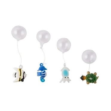 Beachcombers 1.2" Glass Floating Sea Life Set Of 4  Multicolor