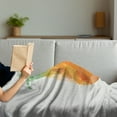 thumbnail image 3 of Green and Orange Soft Flannel Fleece Blanket, Geometric Polygonal Fruit Angular Triangles Abstract Art Design, Cozy Plush for Indoor and Outdoor Use, 50" x 60", Fern Green and Orange, by Ambesonne, 3 of 5