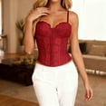 thumbnail image 2 of Aihuaihua Y2k Lace Mesh Corset Top Women Lace up Strappy Boned Bustier Cami Tank Tops Streetwear XL, 2 of 8