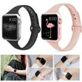 thumbnail image 2 of ALMNVO Slim Sport Band Compatible with Apple Watch Bands 41mm 45mm 40mm 44mm 38mm 42mm Ultra 49mm, Silicone Strap Soft Thin Adjustable Wrist Replacement for iwatch Series 9 8 SE 6 5 4 3 Women Men, 2 of 8