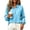 Blue, variant on Cotton Tops for Women Button down Shirts Long Sleeve Gauze Top Business Casual Blouse with Pocket