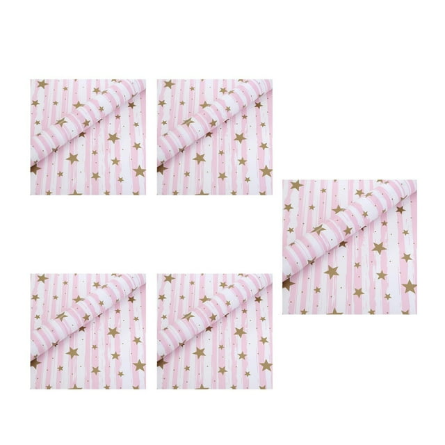 A Wrapping Paper 19.68X27.55In 5 Sheets Floral Pattern For Gift Packaging Bouquet Books Present Holiday Birthday Party Celebration Decoration