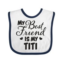 Inktastic My Best Friend is My Titi with Hearts Boys or Girls Baby Bib