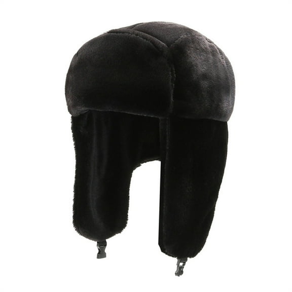 Aurgiarme Russian Hat Ushanka Plush Hat Caps Windproof Warm Earflap Russian Bomber Hat for Skiing Camping Hiking Biking