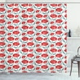 thumbnail image 1 of Ambesonne Flower Shower Curtain, Romantic Rose Blooms, 69"Wx70"L, Vermilion Slate Blue, 1 of 3