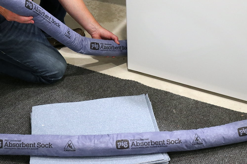 Pig Water Mats Quick Response Home Leaks and Spills Absorbent Kit by New Pig and Pig Mildew-Resistant Socks! Quick Response Basement Leaks and Spills Absorbent Kit by New Pig Pig Mats