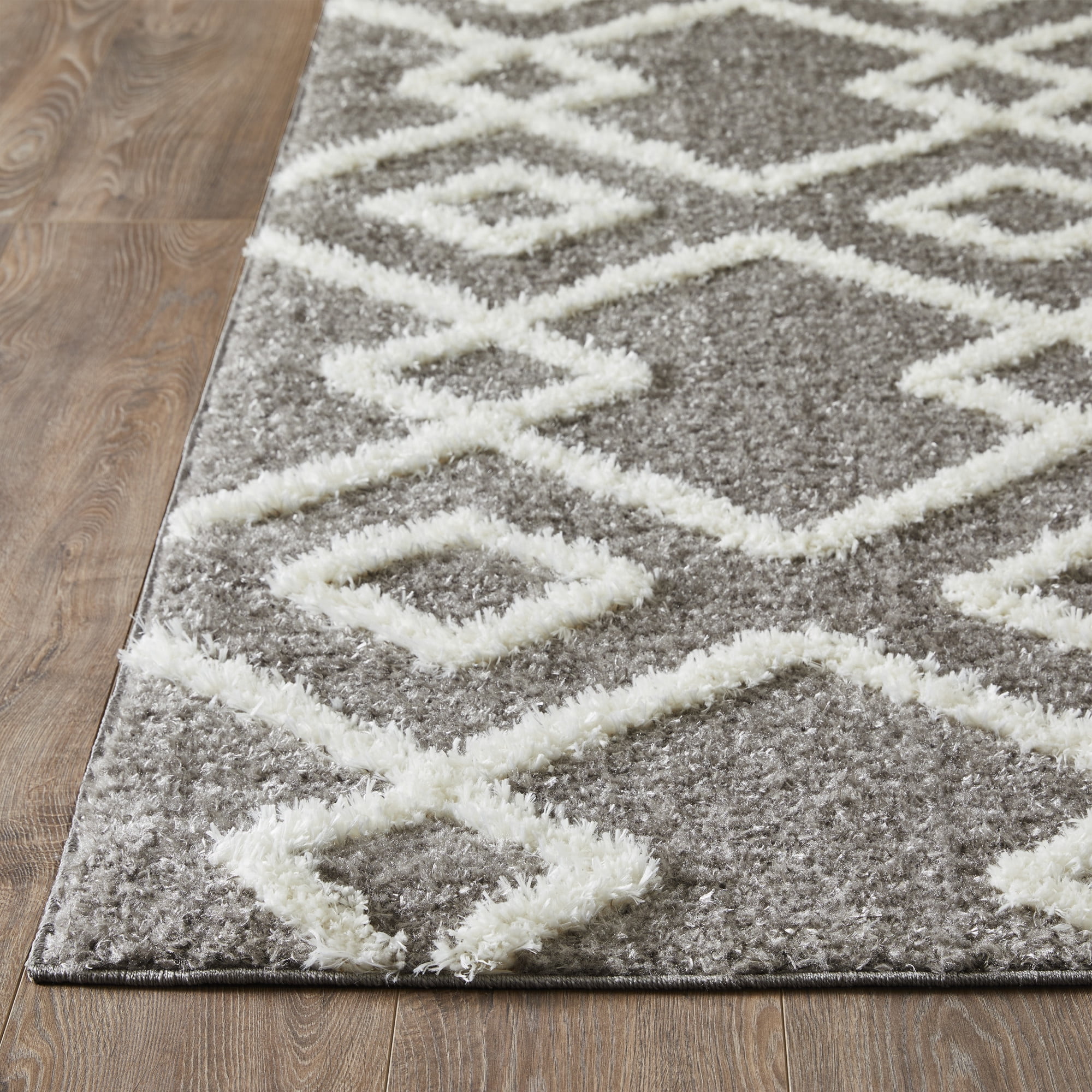 Loomaknoti Vemoa Adeta 3' x 5' Gray Geometric Polyester Indoor Accent Rug