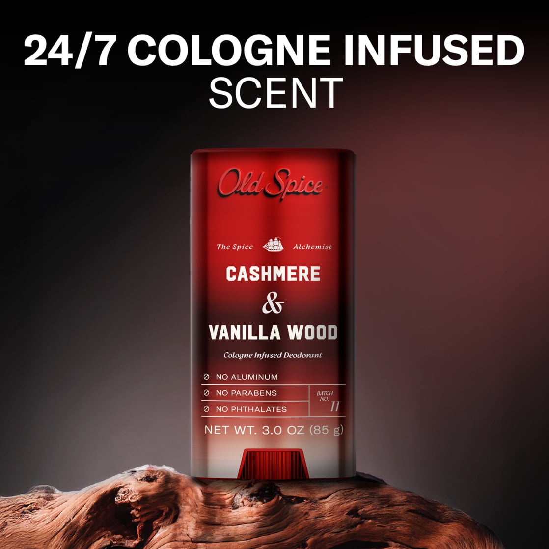 Old Spice Men's Deodorant Spice Alchemist Collection Cashmere & Vanilla Wood, 3 oz