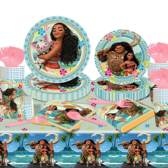 Kicpot 121 Pcs Animation Birthday Plates and Napkins Party Supplies, Animation Birthday Party Supplies and Decorations for Kids, Serves 20 Guests