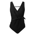 thumbnail image 4 of Yuncity One Piece Swimsuit Women Plus Size Swimsuit Floral Print Tankini With High Waisted Bottoms Supportive Underwire Bathing Suits Swimwear For Beach Pool Black L-Xxxxl, 4 of 4