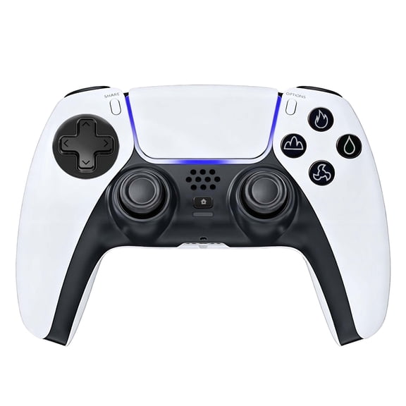 Wireless Controller Compatible with P5/P5 Pro/P5 Slim/PC, with 1500mAh Battery, Dual Vibration, 6-Axis Motion Control, Speaker,3.5mm Audio Jack, White