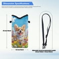 thumbnail image 7 of SEANATIVE Neoprene Crossbody Bag Waterproof Mobile Phone Pouch with Shoulder Strap Universal Mini Satchel Bag Phone Carry Pouch for Walking, Hiking, Biking, Corgi Dog Daisy Flower Blue Sky, 7 of 7