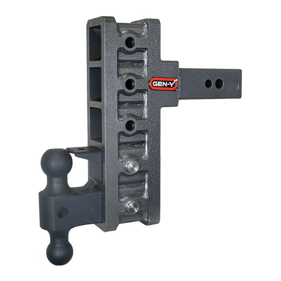 GEN-Y GH-1925 MEGA-DUTY Adjustable 9" Offset Drop Hitch with GH-0161 Dual-Ball, GH-0162 Pintle Lock for 2.5" Receiver - 32,000 LB Towing Capacity - 3,500 LB Tongue Weight