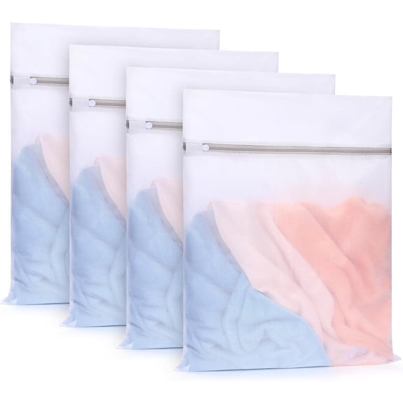 RUseeN 4 Pcs Delicates Bags for Washing Machine, 16 x 20 Inches lingerie bags for Laundry, Travel Storage Organize Bag for Lingerie, Sweater, Garment