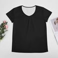 thumbnail image 4 of Pure Black Women's Blouse Short Sleeve Women's Top T-Shirt Spring Summer Clothes, 4 of 7